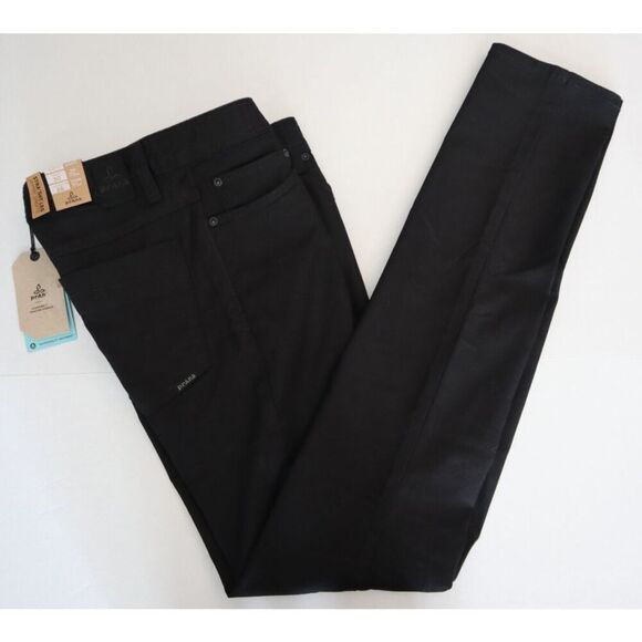 PrAna Men's Sz 30x36 Black Out Bridger Slim Fit Straight Leg Denim Jeans - Picture 10 of 11